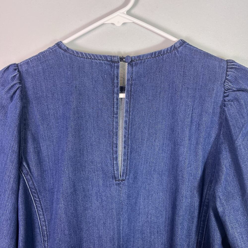 Boden denim Dress Sz 6 Blouson Shift Tencel Chambray Long Sleeve Babaydoll Sprin - Picture 8 of 14